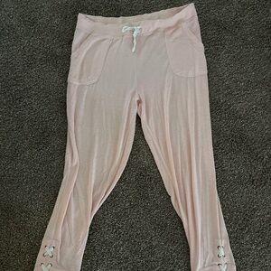 No Boundaries sweatpants/pj pants Pink and white Size: LARGE
